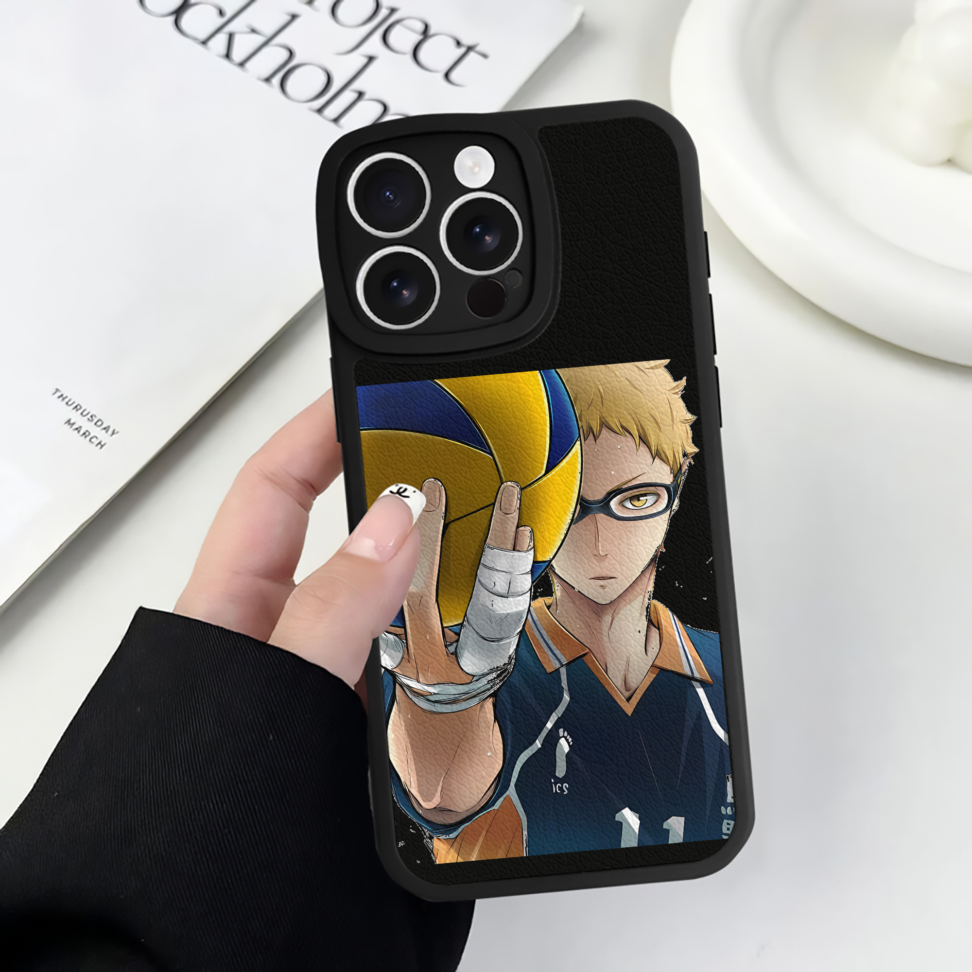 （画像用） ハイキュー!! Haikyu!! 【iPhone 16シリーズ対応】シリコンスマホケース（レザー調） 材質：シリコン
